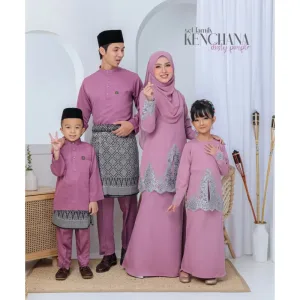 FULL SET FAMILY BAJU KRUNG KENCHANA | RAYA SEDONDON | BAJU KURUNG MODEN |KURUNG DUSTY PURPLE |BAJU RAYA 2023 | BY MOFF2U