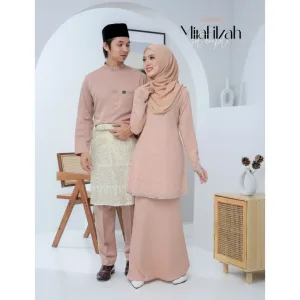 MOFF Bridal Set BAJU KURUNG Mira Filzah In SALMON SKIN | Nikah Kahwin | Tunang | Full set Kurung Moden