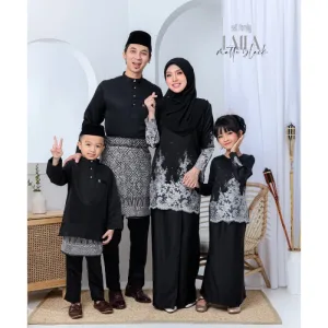 FULL SET FAMILY BAJU RAYA SEDONDON | BAJU KURUNG LAILA| KURUNG MODEN HITAM| BAJU KURUNG RAYA 2023 | BAJU MELAYU SEDONNON