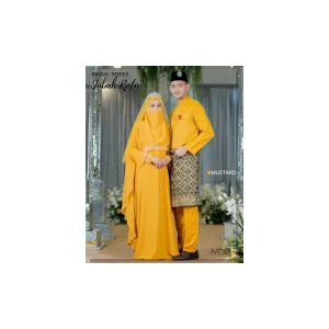 MOFF Bridal Set BAJU JUBAH Ratu Arab In Mustard | BAJU DRESS | Full set 8 Item | Nikah | Tunang