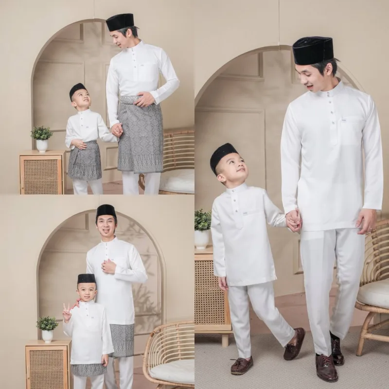 BAJU MELAYU SEDONDON | SET AYAH DAN ANAK | BAJU MELAYU SLIMFIT | BAJU MELAYU OFF WHITE | BAJU MELAYU RAYA 2024 thumbnail 4
