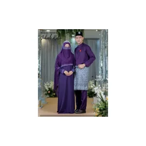 BAJU DRESS | BAJU JUBAH Bridal Set Ratu Arab In Dark Purple | Full set 8 Item | Nikah | Tunang BY MOFF2U