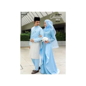 FULL SET BAJU DRESS QAISARA BABY BLUE | Nikah Kahwin |Tunang | Full set Kurung Moden