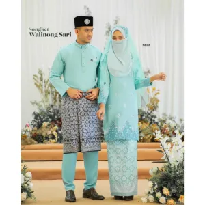 MOFF Bridal SetBAJU KURUNG SONGKET | KURUNG Walinong Sari in Mint Green | Nikah Kahwin | Tunang | Full set Kurung Moden