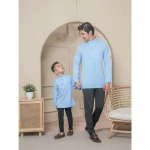 BAJU Kurta Hareez In Baby Blue KURTA SLIM FIT | BAJU KURTA DEWASA |BAJU KURTA BUDAK BY MOFF COLLECTION