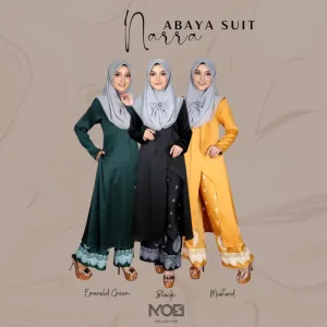 MOFF BAJU Jubah Abaya Suit Narra | palazzo | Plussize | BAJU JUBAH SELUR