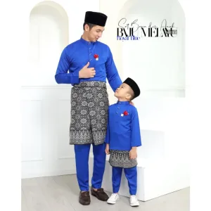 MOFF Baju Melayu Slim Fit | Sakura Slimfit In Royal Blue| Raya 2024 | BAJU MELAYU DEWASA | BAJU MELAYU BUDAK | BAJU RAYA