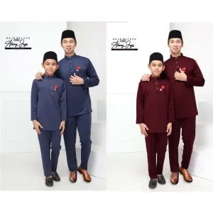BAJU MELAYU Slim fit Bang Jago | NAVY BLUE MAROON |KIDS and Daddy by moff2u