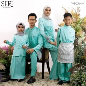 MOFF BAJU Kurung SERI Mint Green | BAJU KURUNG MODEN | BAJU KURUNG DEWASA | BAJU KURUNG BUDAK | FULL SET FAMILY