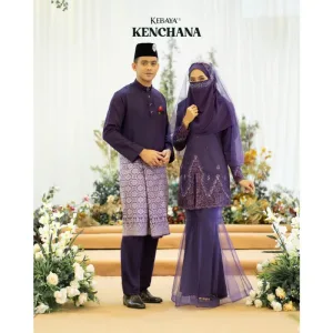 MOFF Bridal Set BAJU KURUNG Kenchana In Dark Purple | Nikah Kahwin |Tunang | Full set Kurung Moden | BAJU KEBAYA