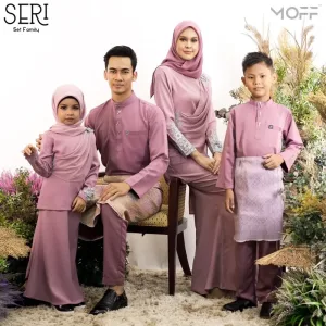 MOFF BAJU Kurung SERI Dusty Purple| Set Family | Raya 2023 | BAJU KURUNG MODEN | BAJU KURUNG DEWASA | BAJU KURUNG BUDAK