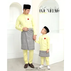 MOFF Baju Melayu Slim fit | Sakura Slimfit in Soft Yellow | Raya 2024 | BAJU MELAYU DEWASA | BAJU MELAYU BUDAK