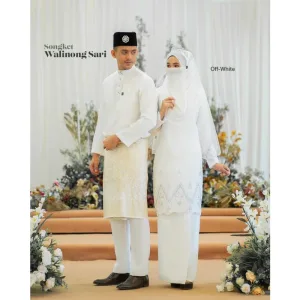 MOFF Bridal Set BAJU KURUNG SONGKET | KURUNG Walinong Sari In Offwhite | Nikah Kahwin |Tunang | Full set Kurung Moden