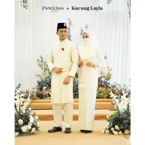 MOFF 10 ITEM - 1 HARGA Bridal Set BAJU Kurung Moden LAYLA In Cream | Nikah Kahwin | Tunang| full Set KURUNG SULAM LACE