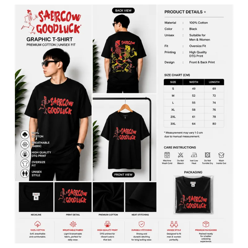 Saercow Goodluck Graphic T-Shirt thumbnail 2