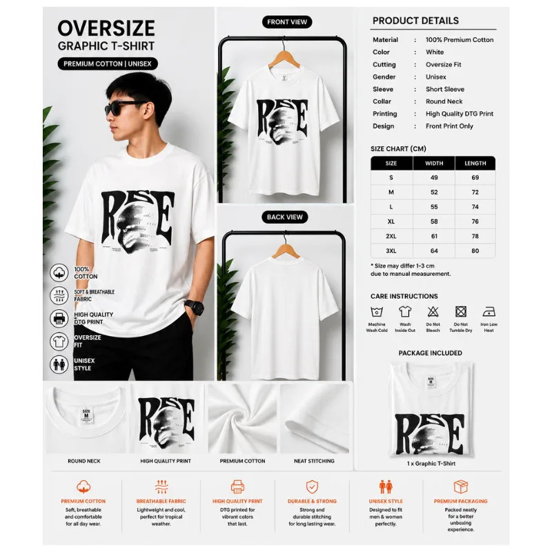 RISE Graphic Oversize T-Shirt thumbnail 2