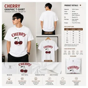 Cherry Graphic Oversize T-Shirt