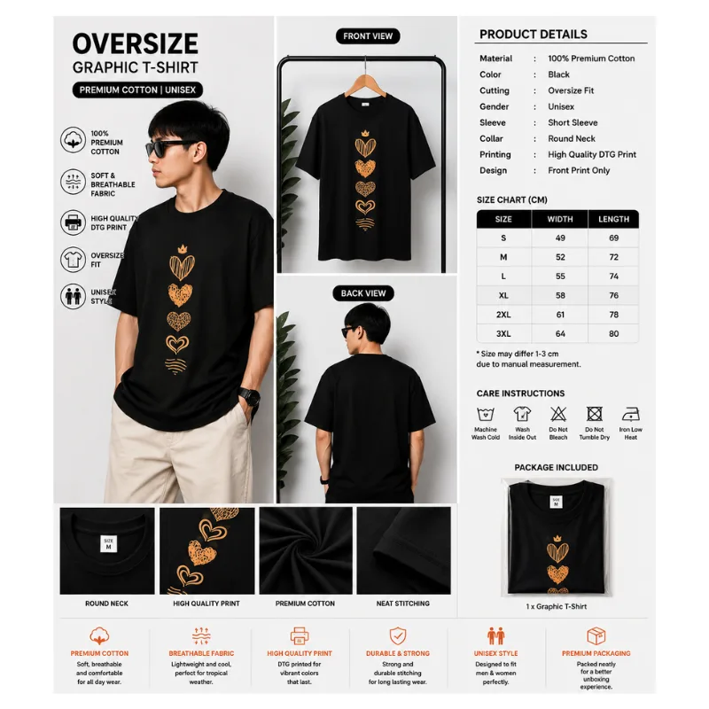 LOVE Graphic Oversize T-Shirt thumbnail 2