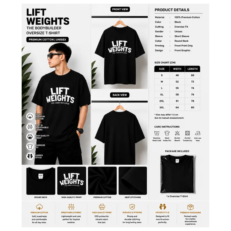 Lift Weights Oversize T-Shirt thumbnail 2