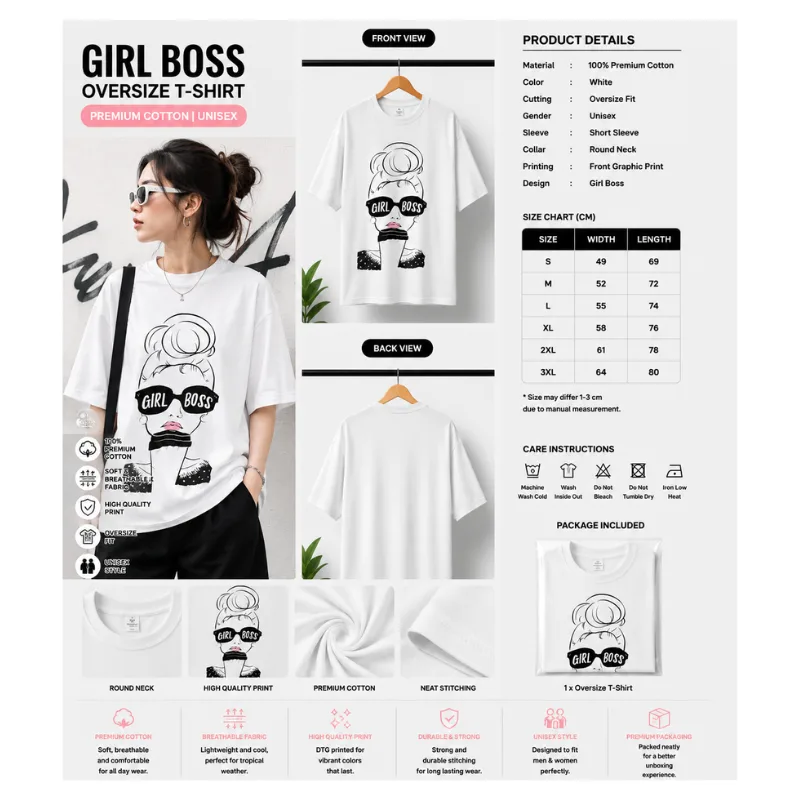 Girl Boss Oversize T-Shirt thumbnail 2