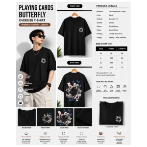 Playing Cards Butterfly Oversize T-Shirt