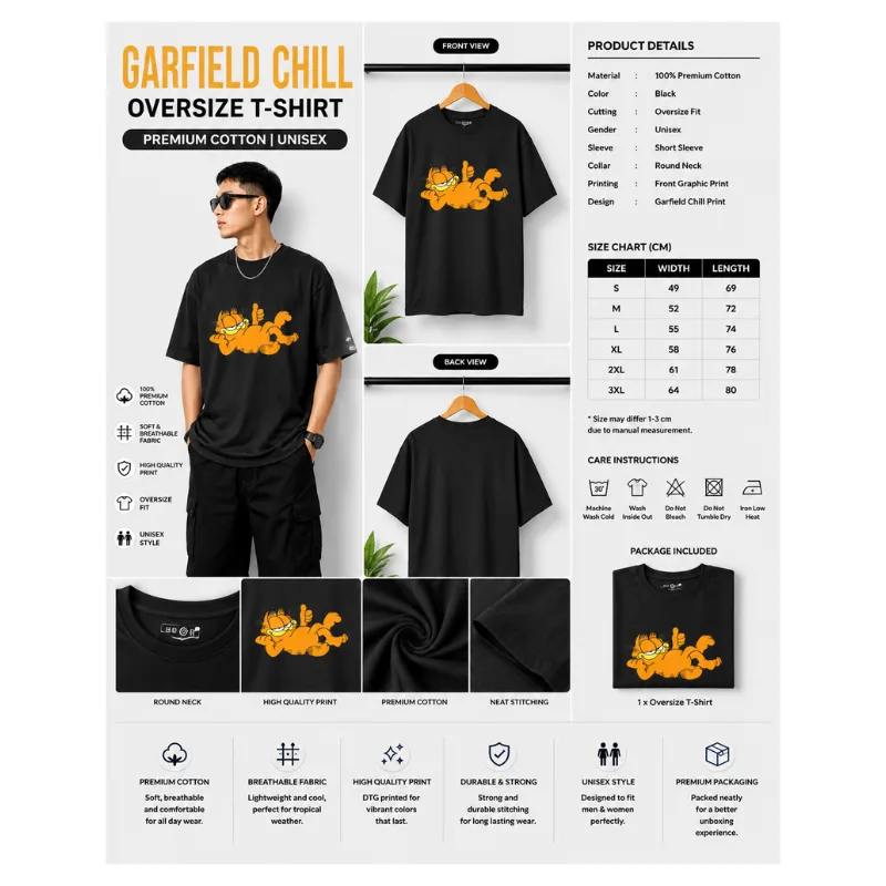 Garfield Chill Oversize T-Shirt thumbnail 2