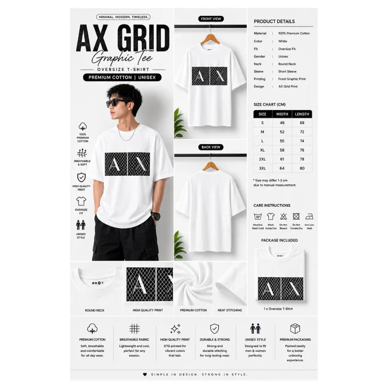 AX GRID Oversize T-Shirt thumbnail 2