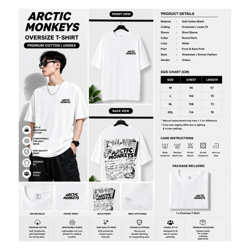 Arctic Monkeys Oversize T-Shirt thumbnail 2
