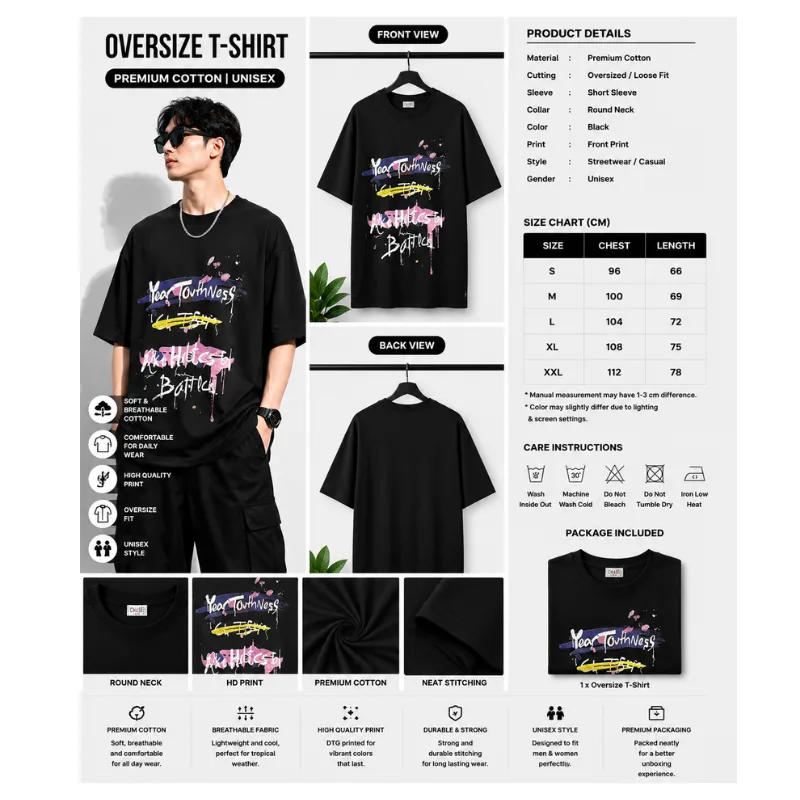 Year Touhness Oversize Graphic T-Shirt thumbnail 2