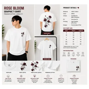 Rose Bloom Graphic T-Shirt