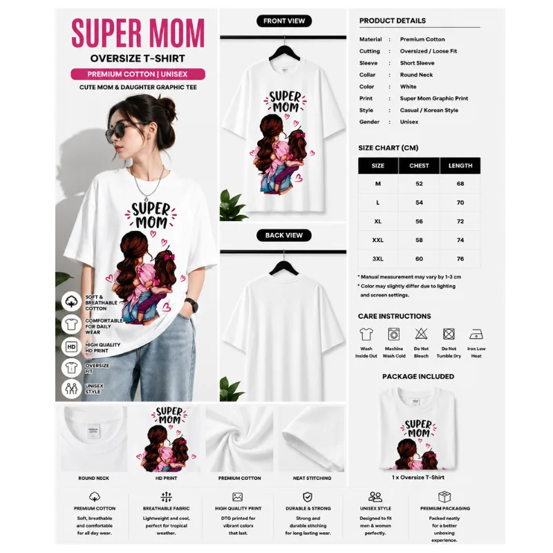 Super Mom Oversize T-Shirt thumbnail 2