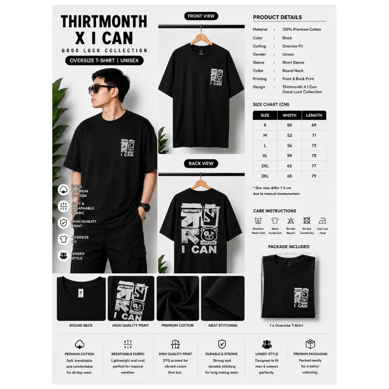 THIRTMONTH X I CAN Oversize T-Shirt thumbnail 2