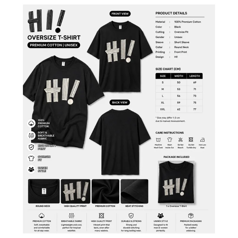 HI! Oversize T-Shirt thumbnail 2