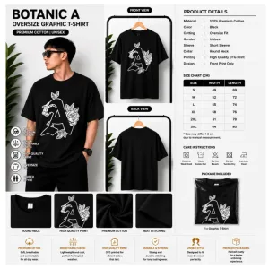 BOTANIC A OVERSIZE GRAPHIC T-SHIRT