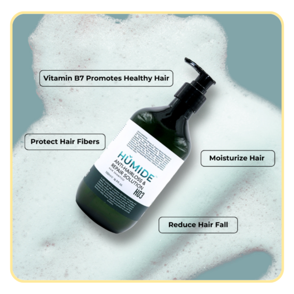 HUMIDE Anti-Hair Loss & Repair Solution Shampoo | Strengthens & Restores Damaged Hair (500 ml)