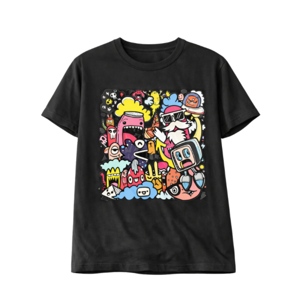 Unisex Cartoon Doodle Graphic T-Shirt