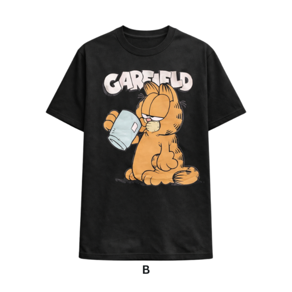 Black Garfield & Typography T-Shirt Collection