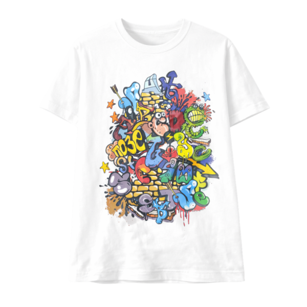 Unisex Cartoon Doodle Graphic T-Shirt