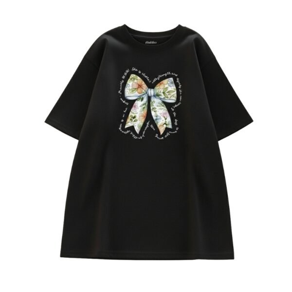 Flower Bow Printed T-shirt