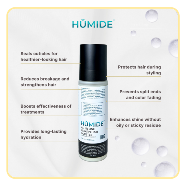 HUMIDE All-in-One Keratin Hair Booster Hair Perfume Spray | 3-in-1 Repair, Moisture & Shine (100 ml)