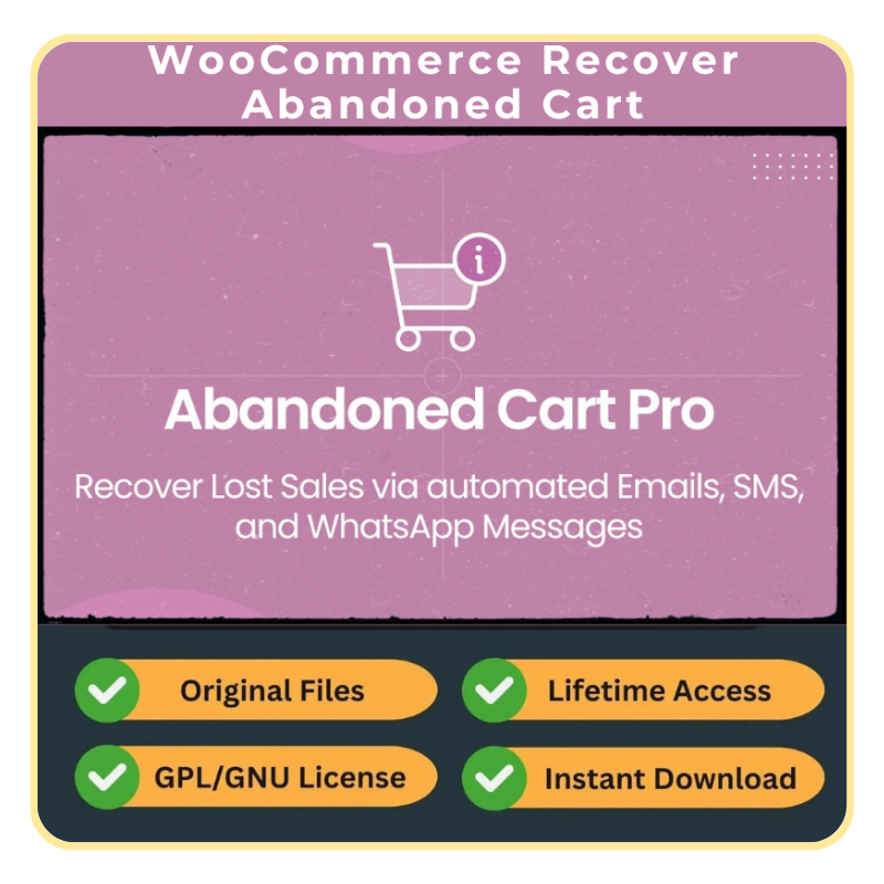 2-2.png WooCommerce Recover Abandoned Cart Pro — (Free Updates + GPL) - Image 1