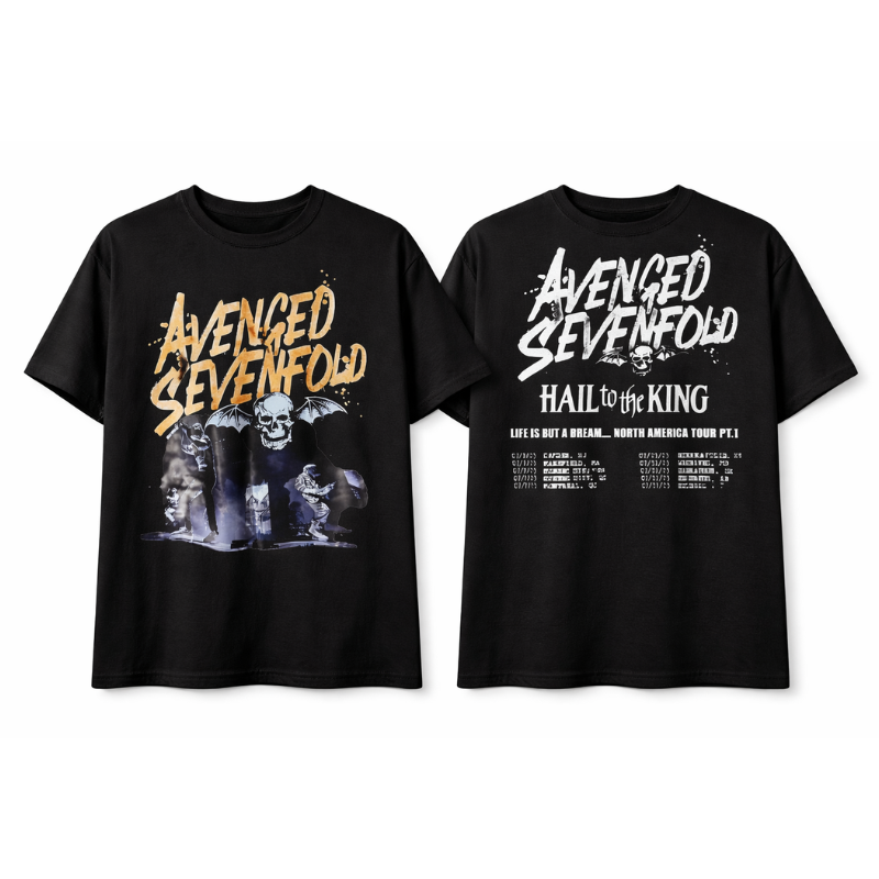 408 Avenged Sevenfold Hail to the King Graphic T-Shirt (Front & Back Print) - Image 1