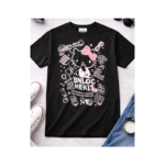 🖤 Cute Cartoon Graphic T-Shirt – “BNLOC HEKIT” Design