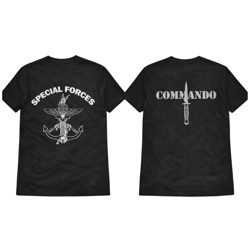 Product (72) Black Graphic T-Shirt (Commando / Special Forces) - Image 1