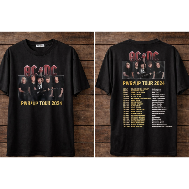 466 AC/DC PWR UP Tour 2024 Graphic T-Shirt - Image 1