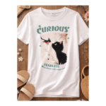 🐱 CURIOUS CAT GRAPHIC T-SHIRT