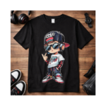 Streetwear Cartoon Boy Graphic T-Shirt | Cool Headphone Character Cotton Tee | Unisex Casual Shirt