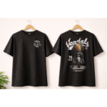 Vintage Motorcycle Graphic T-Shirt Black | Streetwear Biker Style | Front & Back Print Unisex Tee