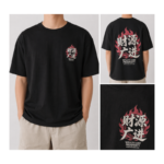 Wealth and Prosperity Graphic T-Shirt Front & Back Print | Black Streetwear Unisex Cotton Tee | Loose Fit Casual Shirt