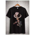 Premium Cotton Graphic T-Shirt – “Chapean Hat Design” Black Tee